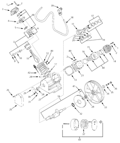 Pump Parts Diagram and Parts List for HS750001AV  Campbell Hausfeld Compressor
